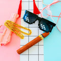 Personality Simulation Gold Necklace Ornament Glasses Cigars Toys For Children Hobbies Action Toy Figures